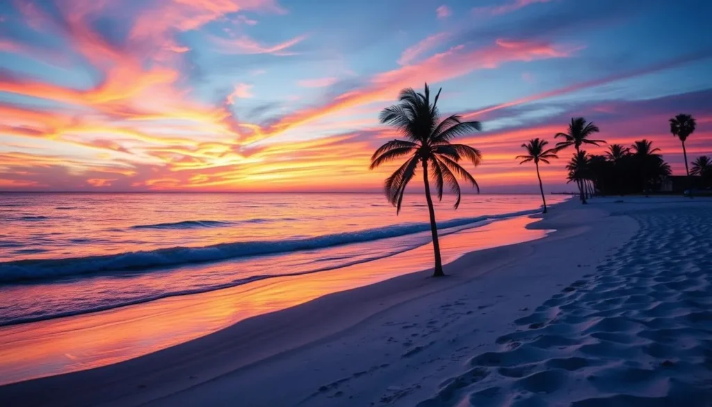 Generate an image of Pensacola Beach during sunset.