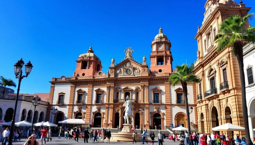 Generate an image of Plaza de la Constitución in Pachuca, Mexico, showcasing its vibrant atmosphere and colonial architecture.