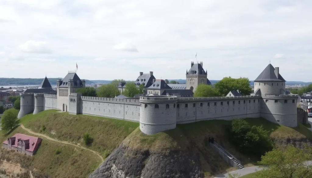 Generate an image of Quebec City's historic walls and fortifications.