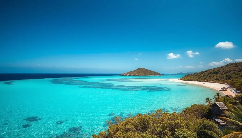 Generate an image of Rimatara island with its pristine beaches and crystal-clear waters.