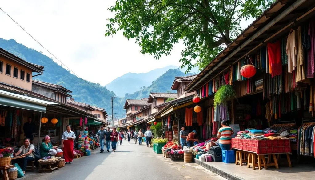 Generate an image of Sapa town market