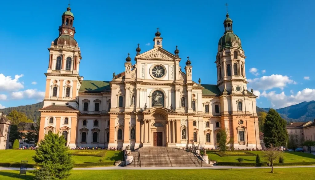 Generate an image of St. Ursus Cathedral in Solothurn, Switzerland, showcasing its impressive Baroque architecture.