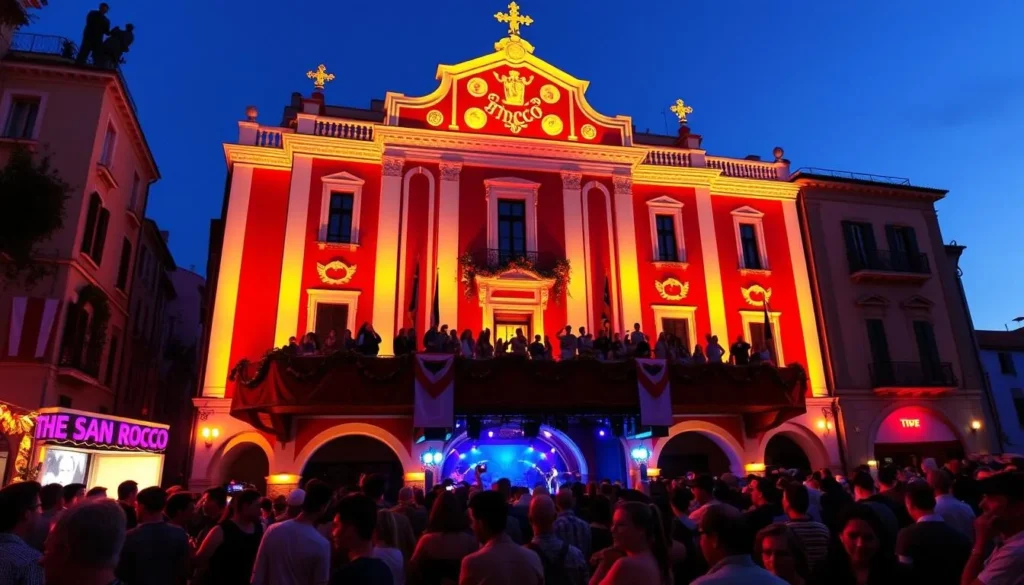Generate an image of Teatro San Rocco during a cultural event