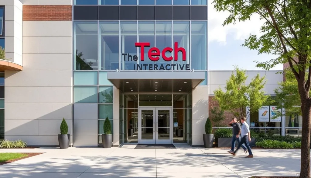 Generate an image of The Tech Interactive's exterior or main entrance