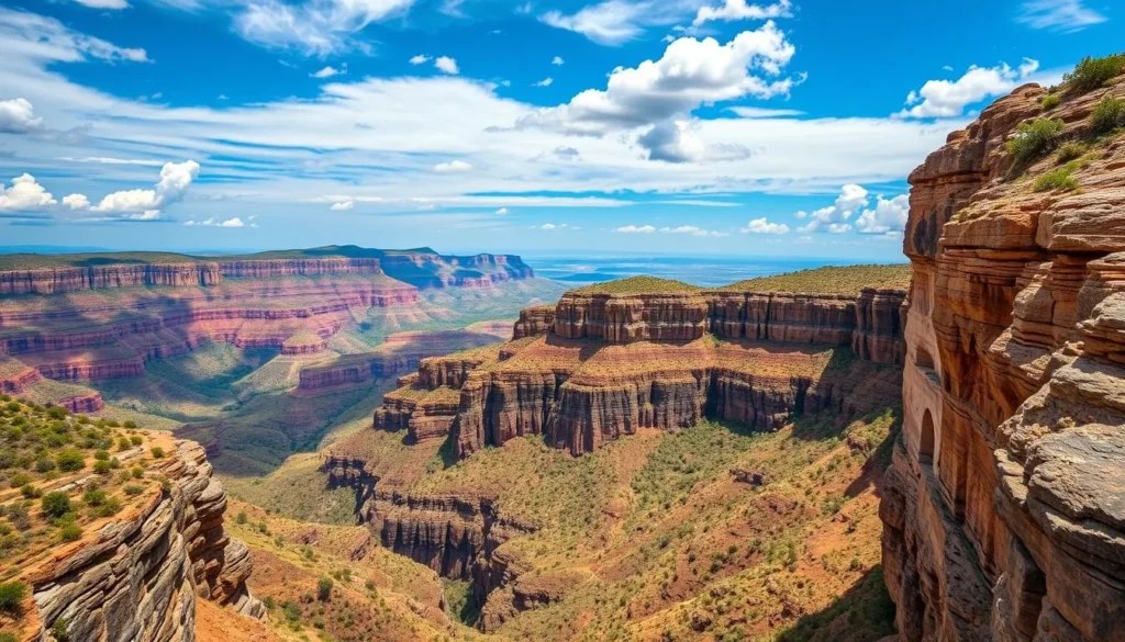 Generate an image of Tundavala Gorge, showcasing its dramatic cliffs and expansive views.