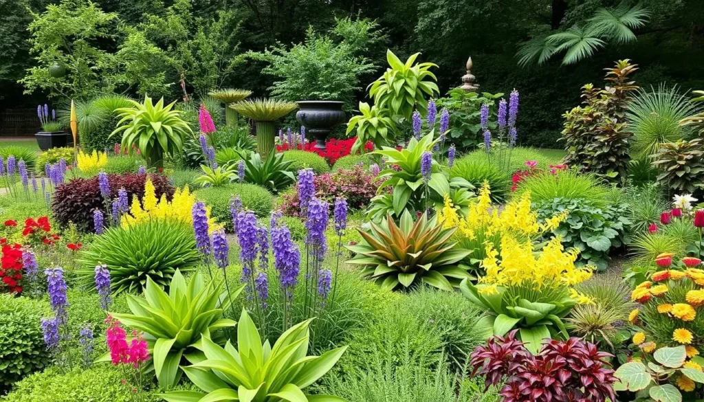Generate an image of Villa Taranto Gardens showcasing its impressive collection of plant species.