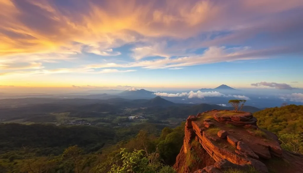 Generate an image of Zomba Plateau's scenic landscape with viewpoints.