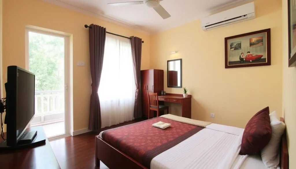 Generate an image of a budget-friendly hotel room in Chittagong