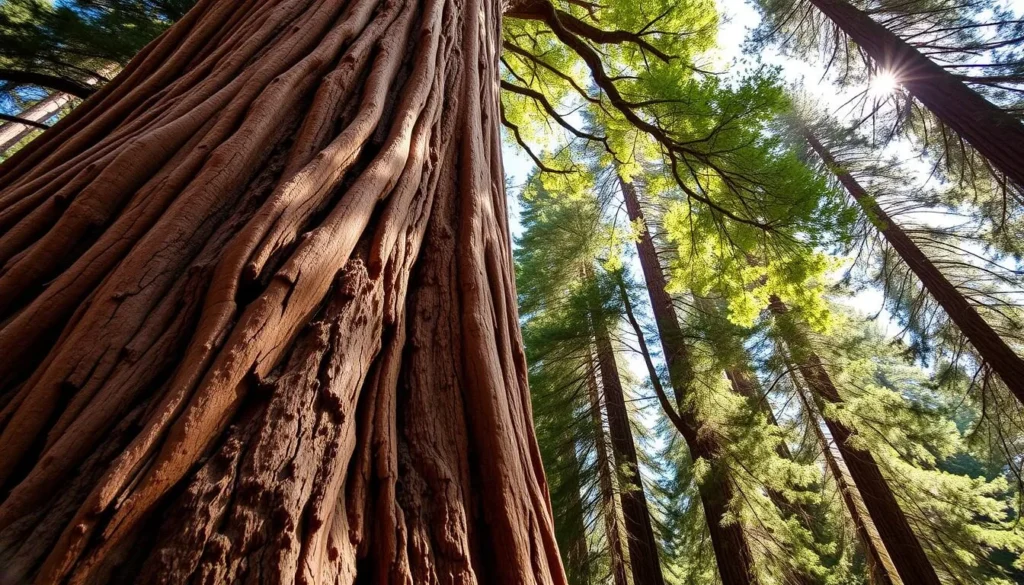 Generate an image of a giant sequoia tree in Sequoia National Forest.