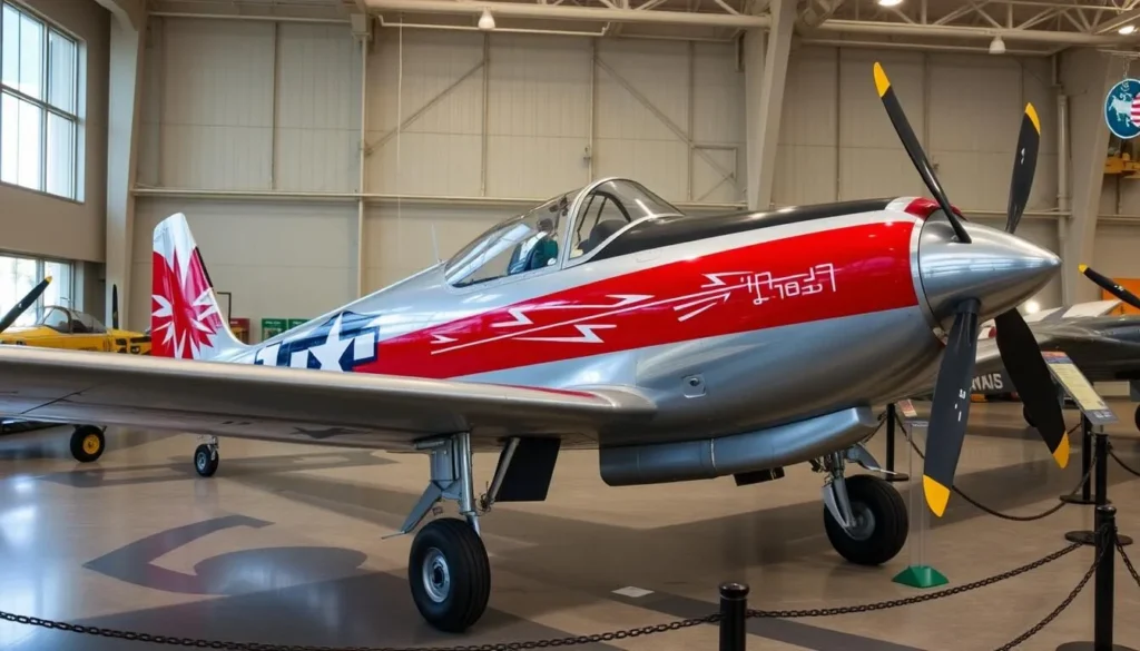 Generate an image of a historic aircraft on display at the MAPS Air Museum.