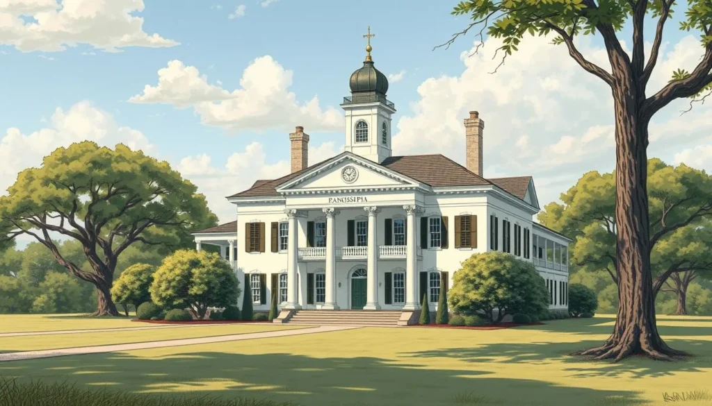 Generate an image of a historic plantation in Mississippi.