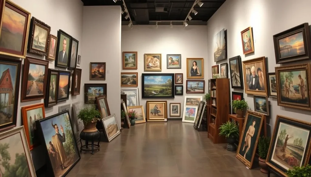 Generate an image of a local art gallery in Jefferson County, Missouri, featuring works by regional artists.