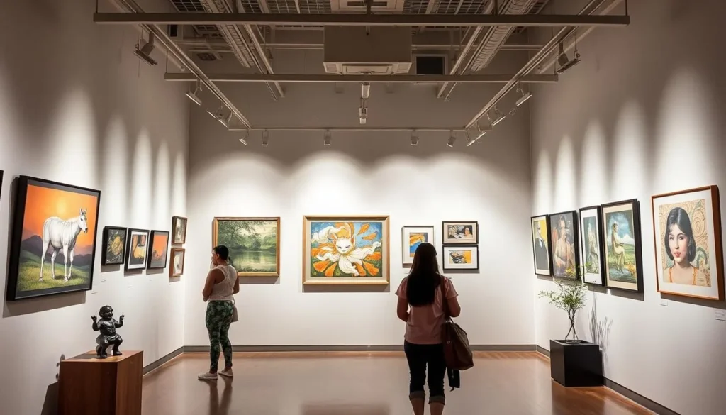 Generate an image of a local museum or gallery in Mandaluyong, highlighting its contemporary Filipino art exhibitions.
