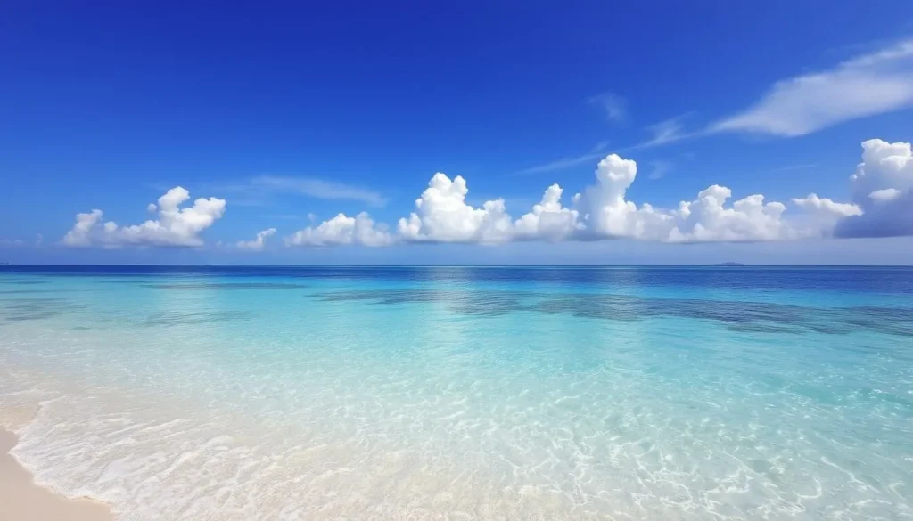 Generate an image of a serene beach on Koh Rong Samloem with crystal-clear waters and white sand.