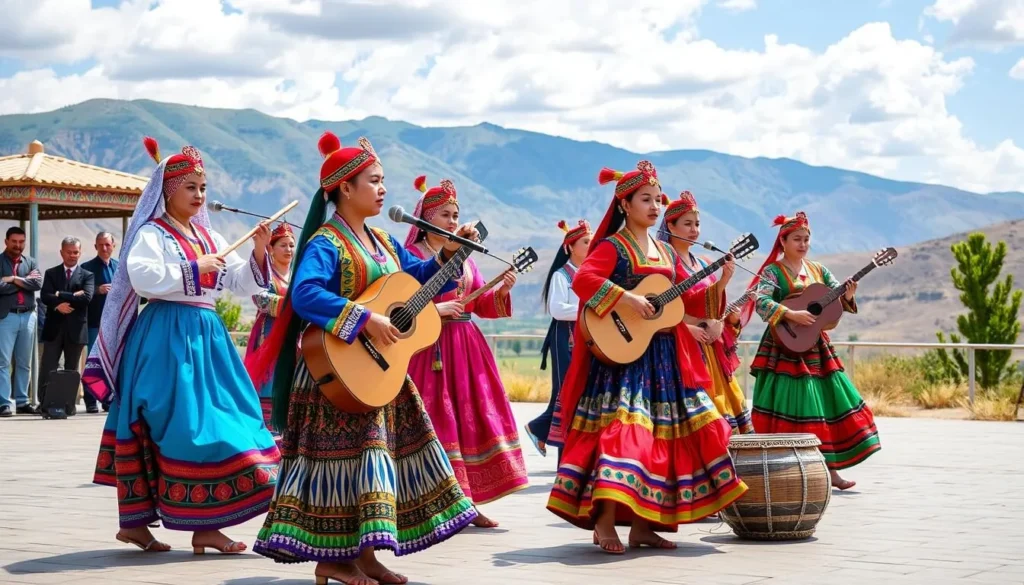Generate an image of a traditional Uzbek cultural performance.