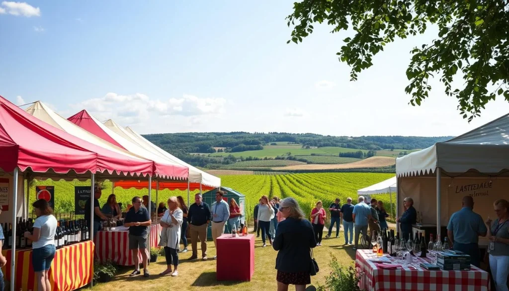 Generate an image of a wine festival in the Loire Valley