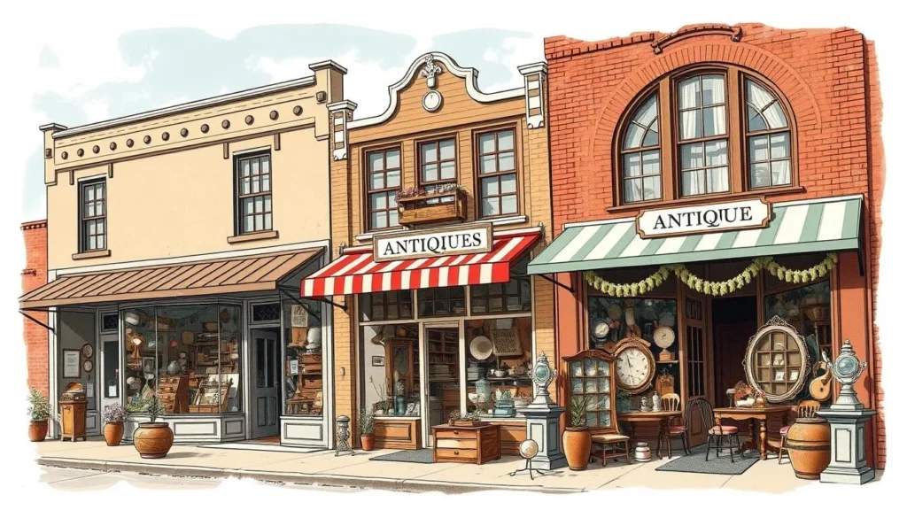 Generate an image of antique shops in Ste. Genevieve