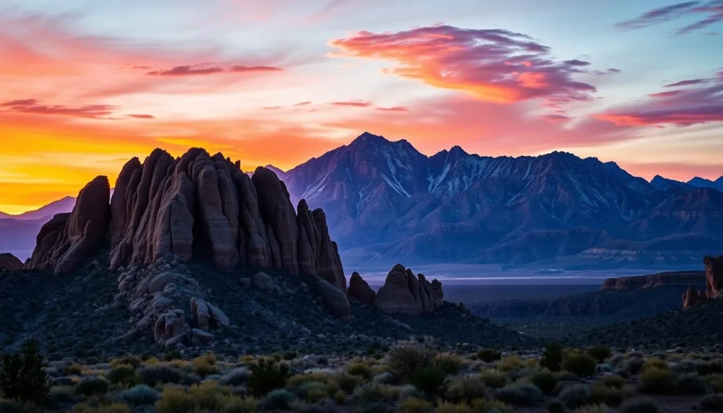 Generate an image of the Alabama Hills recreation area with its distinctive rock formations and a scenic mountain backdrop.