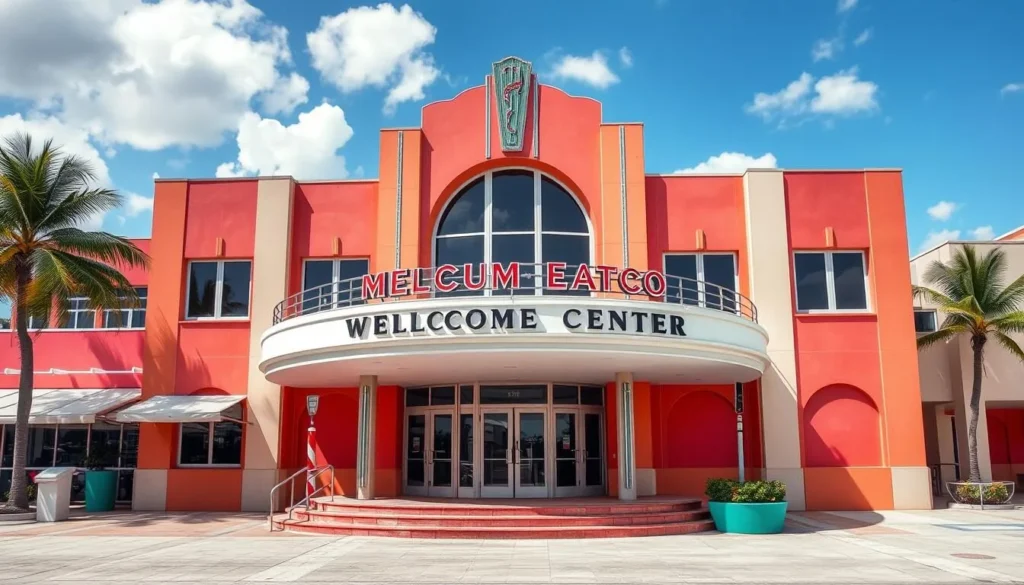 Generate an image of the Art Deco Welcome Center and Museum in Miami Beach.