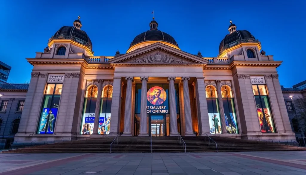 Generate an image of the Art Gallery of Ontario's exterior or a notable exhibit.