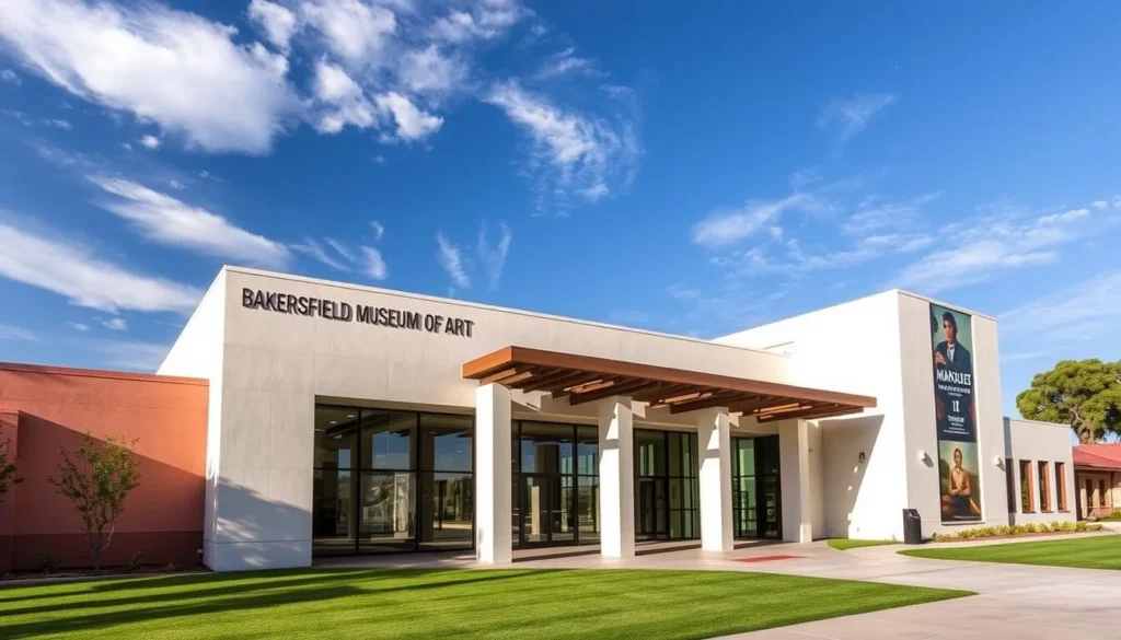 Generate an image of the Bakersfield Museum of Art's exterior or a notable artwork.