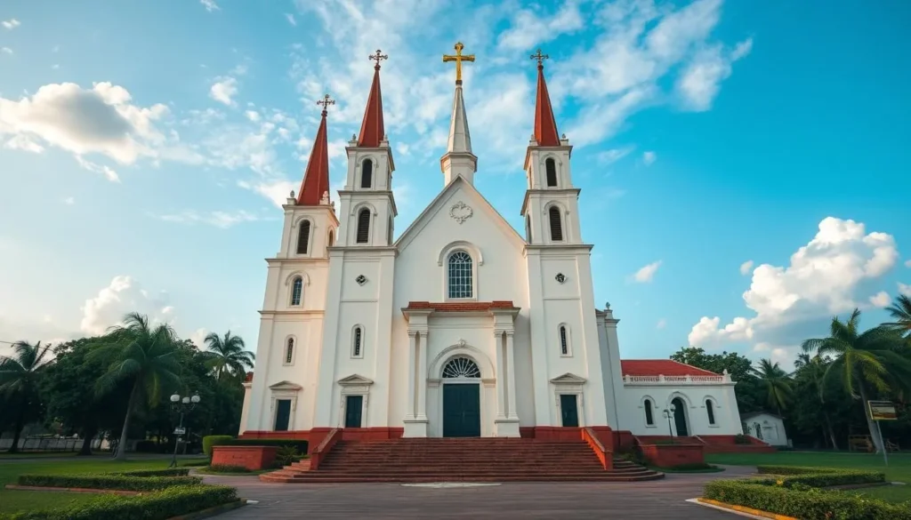 Generate an image of the Basilica of Our Lady of Peace in Yamoussoukro, showcasing its impressive architecture and serene surroundings.