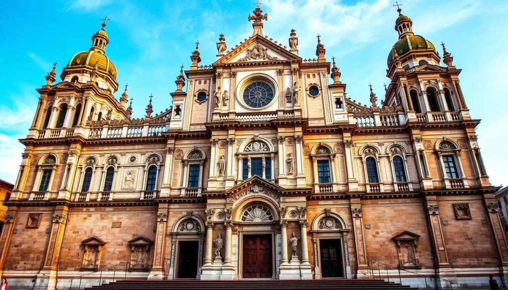 Generate an image of the Basilica of Saint Anthony in Padova, Italy, showcasing its unique blend of Romanesque, Gothic, and Byzantine architectural styles.