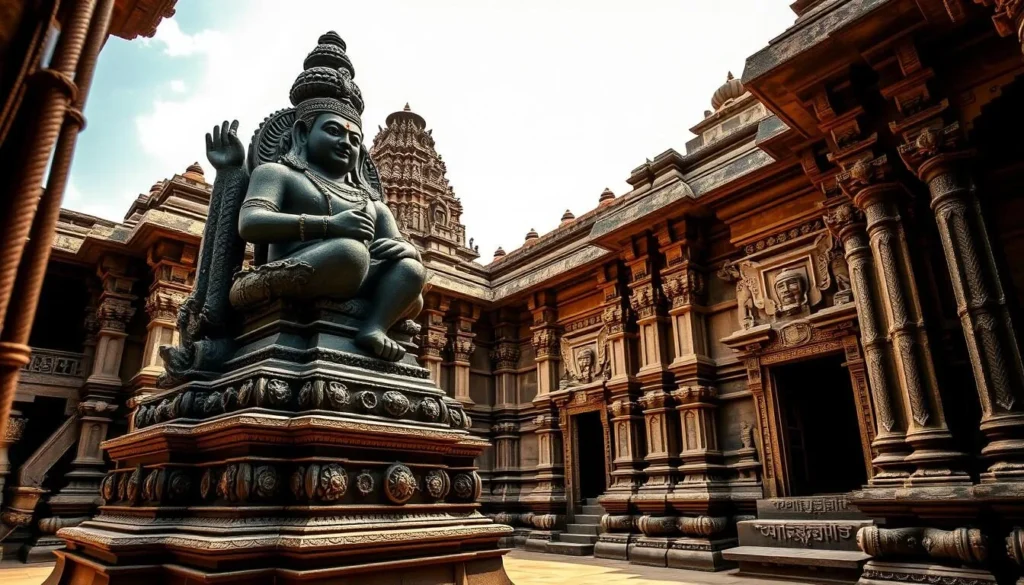 Generate an image of the Bhubaneshwar Shiva Temple with its black basalt Shiva Linga and Jaipuri architectural influences.