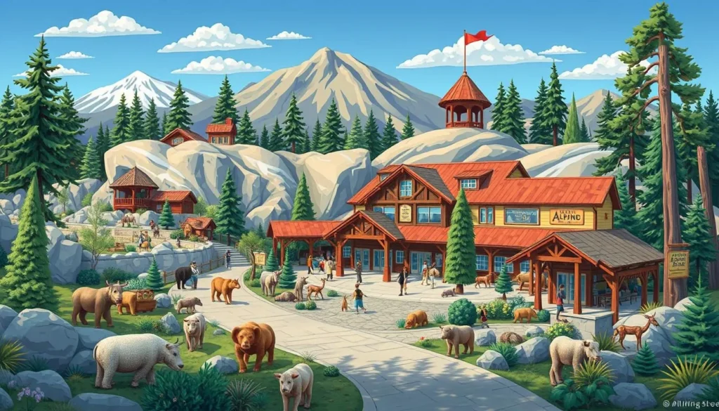 Generate an image of the Big Bear Alpine Zoo.