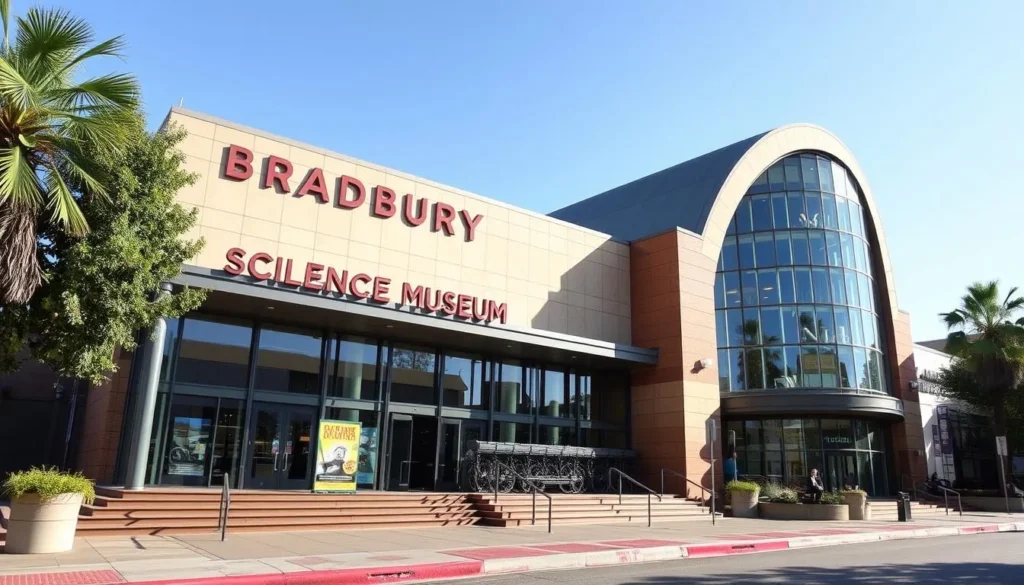 Generate an image of the Bradbury Science Museum's exterior or a notable exhibit.