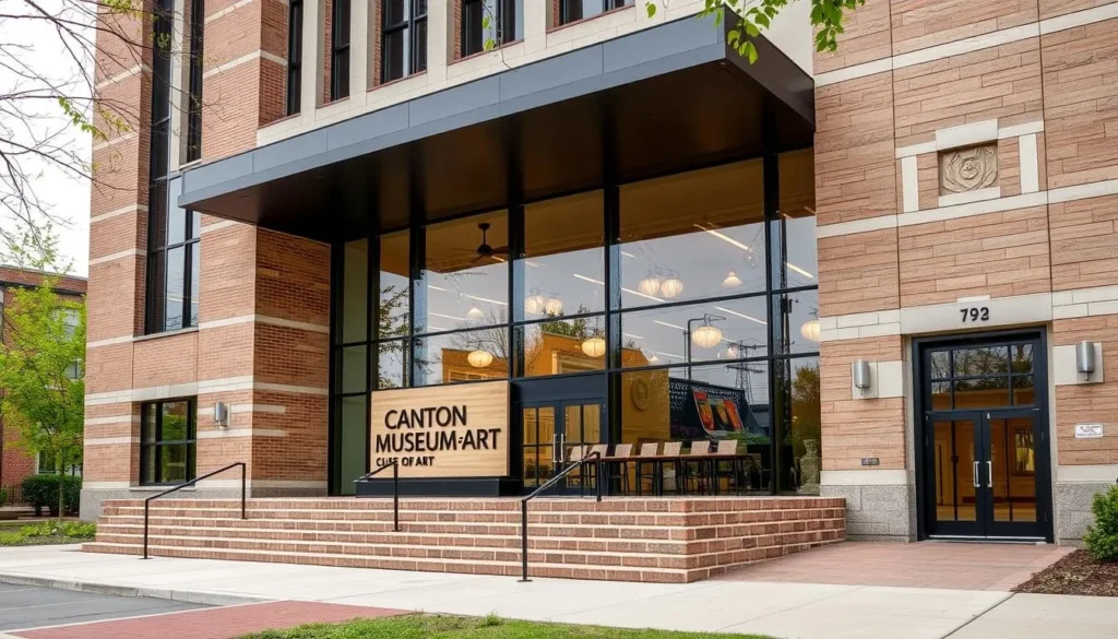 Generate an image of the Canton Museum of Art's exterior or a notable exhibit.