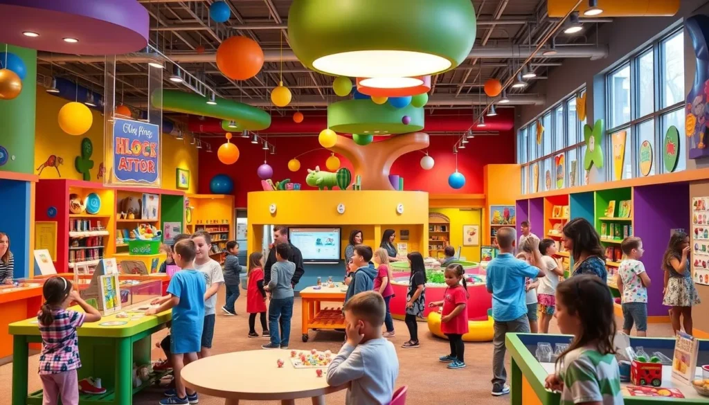 Generate an image of the Children's Museum of New Hampshire with interactive exhibits.