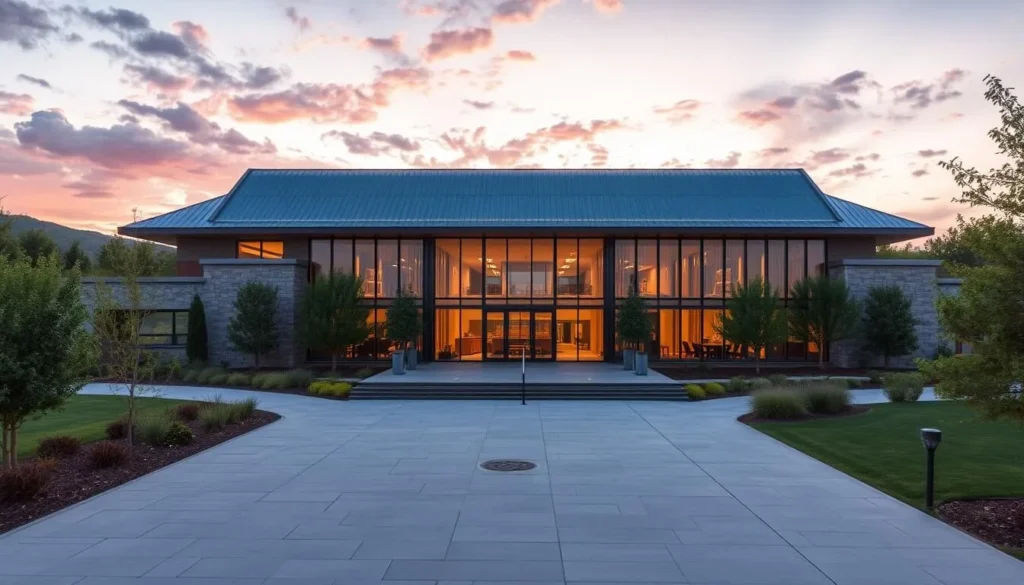 Generate an image of the Clay Center for the Arts & Sciences, showcasing its impressive 240,000-square-foot structure.