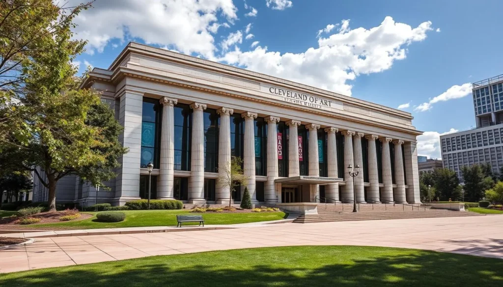 Generate an image of the Cleveland Museum of Art's stunning facade