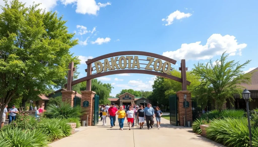 Generate an image of the Dakota Zoo entrance