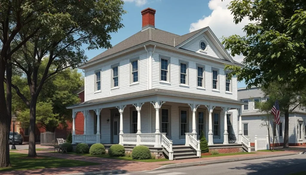 Generate an image of the David Wills House in downtown Gettysburg.