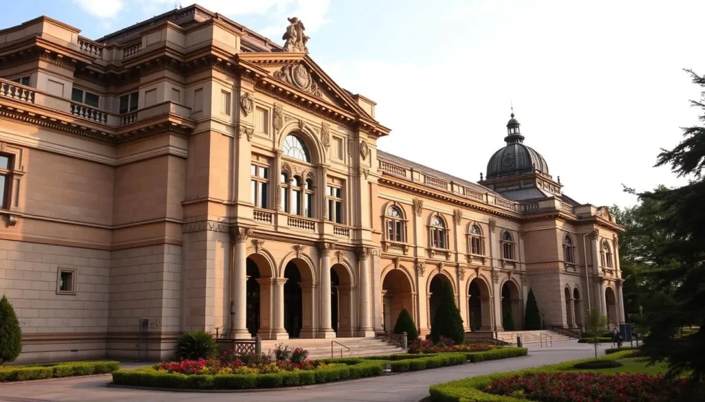 Generate an image of the Dayton Art Institute's Italian Renaissance-style building.