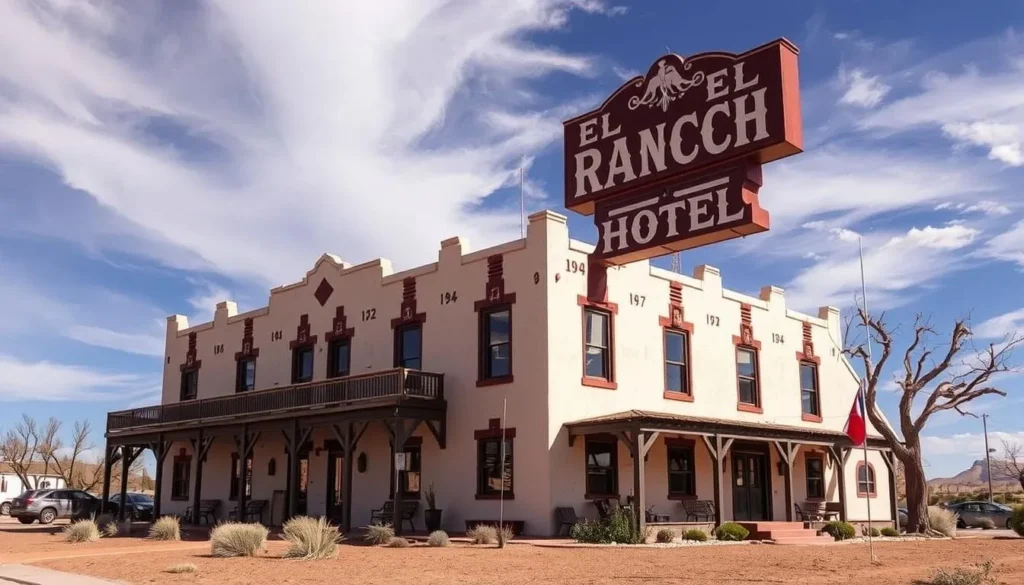 Generate an image of the El Rancho Hotel in Gallup, New Mexico, showcasing its historic architecture and vintage charm.