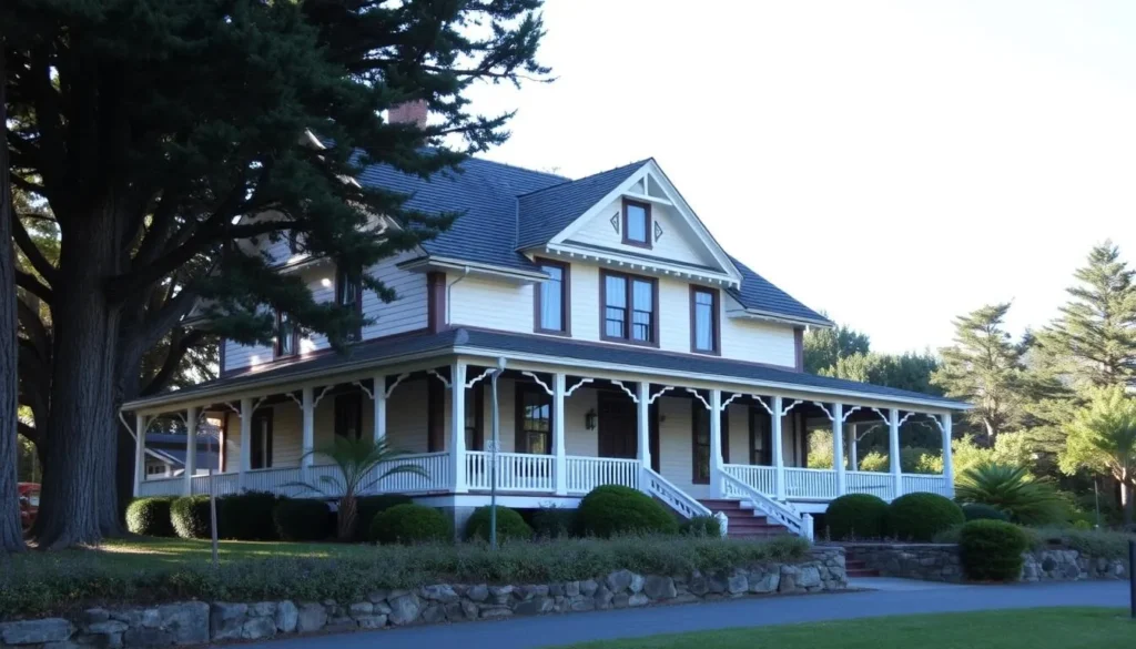 Generate an image of the Ford House Museum, a historic house museum in Mendocino.