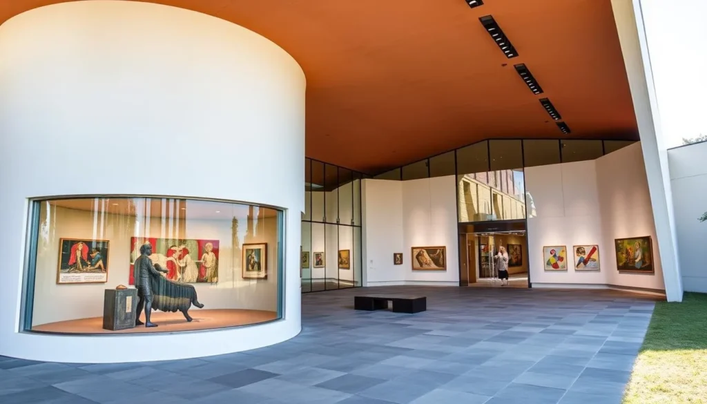 Generate an image of the Georgia O'Keeffe Museum, showcasing her iconic artwork.