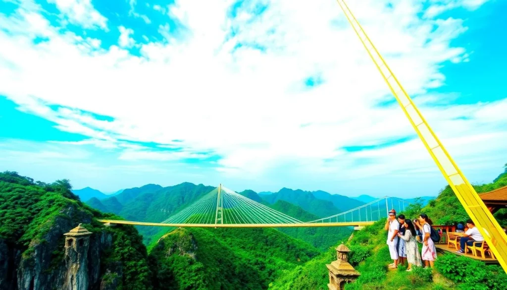 Generate an image of the Golden Bridge at Ba Na Hills