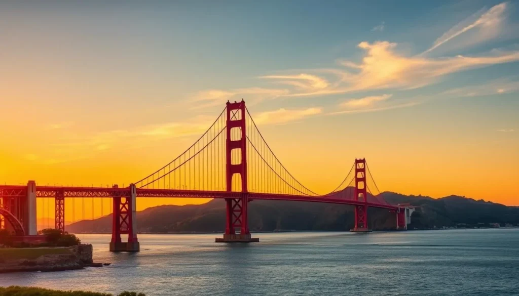Generate an image of the Golden Gate Bridge in San Francisco