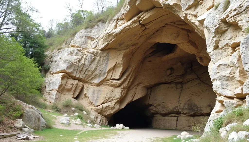 Generate an image of the Gouffre de Padirac cave entrance