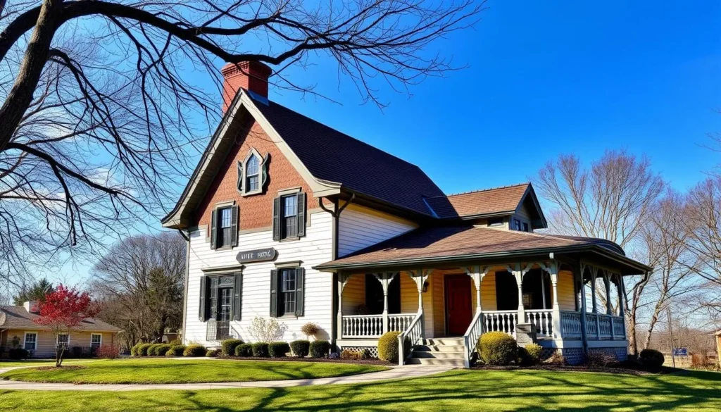 Generate an image of the Haines Shoe House, a unique shoe-shaped house in York County