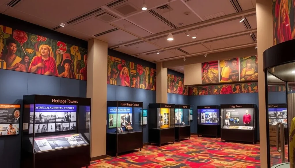 Generate an image of the Heritage Towers Museum & Culture Center, highlighting its exhibits on African American history.