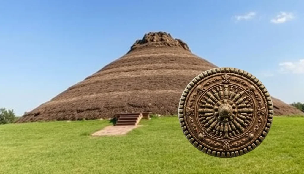 Generate an image of the Indian Mound Museum's ceremonial mound or a significant artifact.