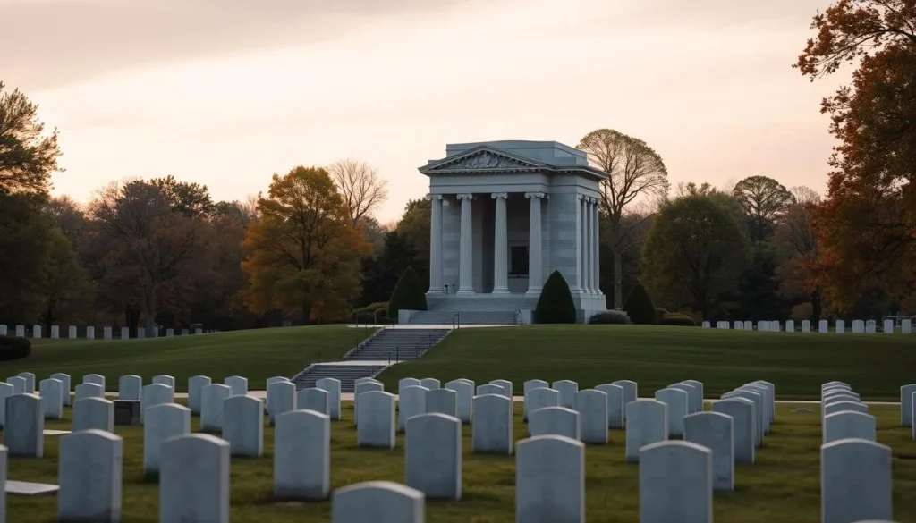 Generate an image of the Lincoln's Gettysburg Address Memorial at the Soldiers' National Cemetery.