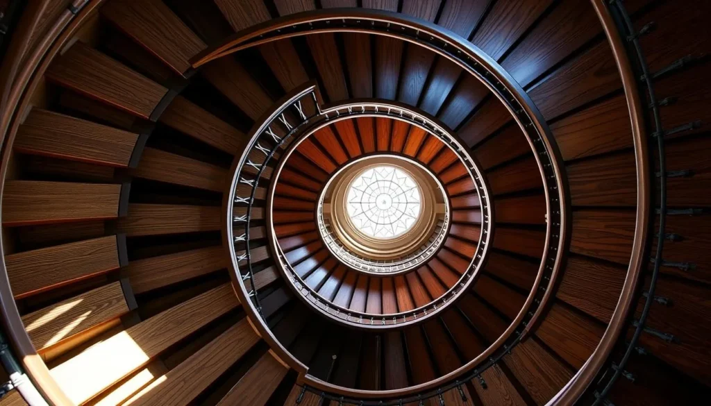 Generate an image of the Loretto Chapel's Miraculous Staircase