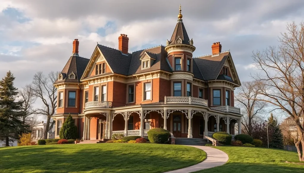Generate an image of the Mansion on the Hill in Ogallala, Nebraska, showcasing its Victorian architecture.
