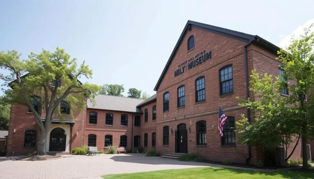 Generate an image of the Millyard Museum's exterior, showcasing its historic architecture.